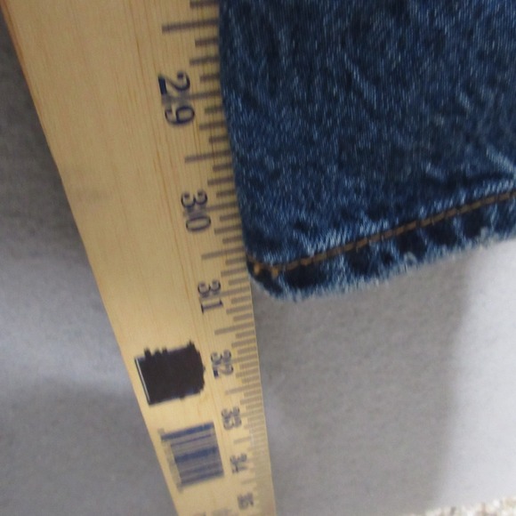 Levis Ribcage Wide Leg Jeans Women 24 Blue Medium Wash Premium Zipper Fade - Picture 8 of 13